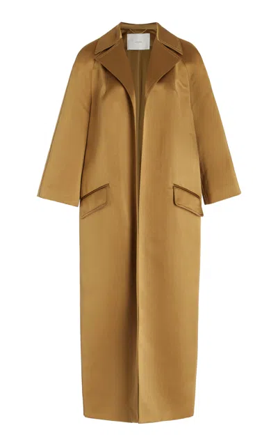 Adam Lippes Opera Coat In Duchess Satin In Bronze