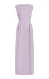 Adam Lippes Ophelia Dress In Silk Wool In Purple