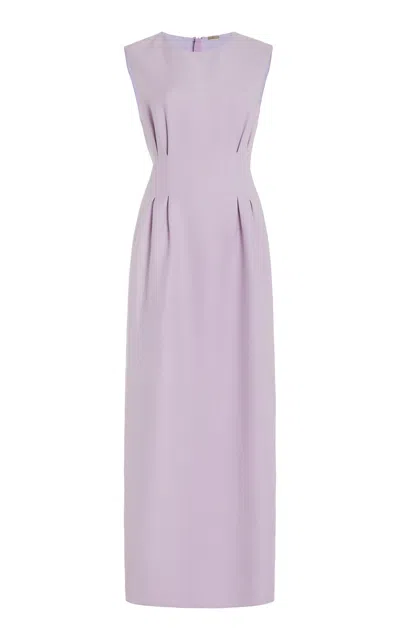 Adam Lippes Ophelia Dress In Silk Wool In Purple