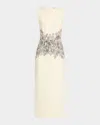 Adam Lippes Ophelia Long Printed Wool Dress In Roseivory