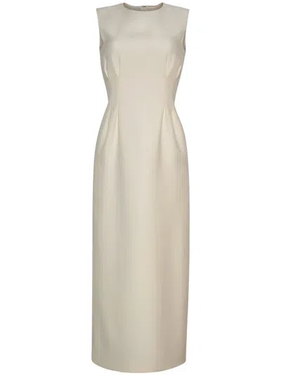 Adam Lippes Ophelia Pleated Sheath Dress In Neutrals