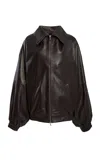Adam Lippes Oversized Leather Bomber Jacket