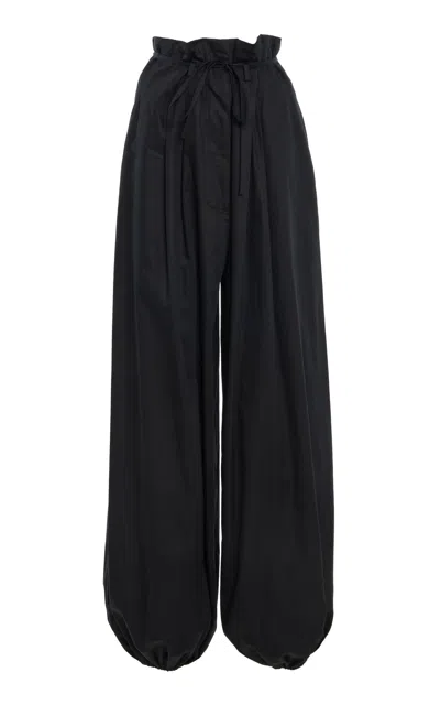 Adam Lippes Paperbag Cotton-poplin Wide-leg Pants