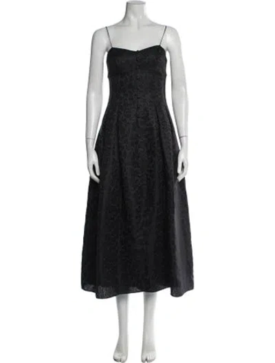 Pre-owned Adam Lippes Patterned Midi Length Dress In Blue