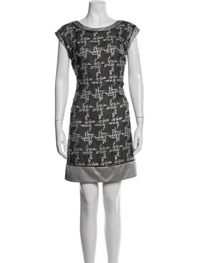 Pre-owned Adam Lippes Patterned Mini Dress In White