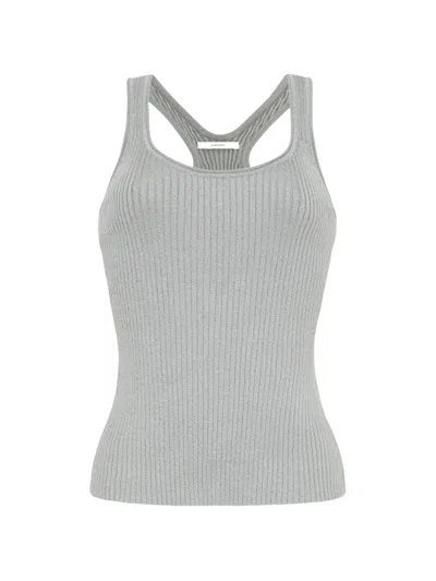 Adam Lippes Peretti Ribbed-knit Tank Top In Multi