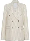 Adam Lippes Pinstriped Twill Blazer In Neutrals