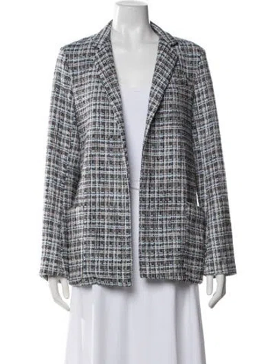 Pre-owned Adam Lippes Plaid Print Blazer In Blue