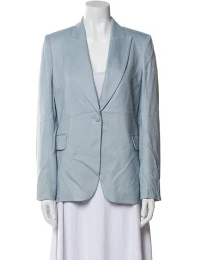 Pre-owned Adam Lippes Plaid Print Blazer In Gray
