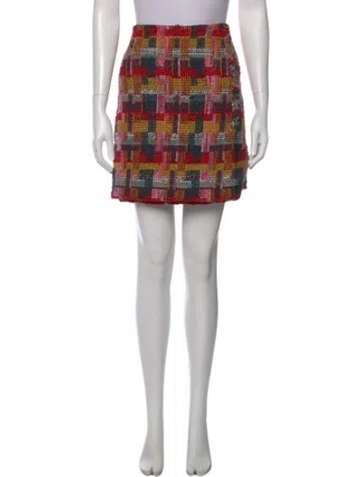Pre-owned Adam Lippes Plaid Print Mini Skirt