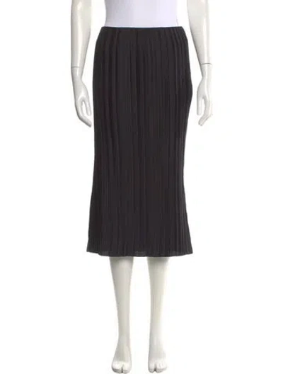Pre-owned Adam Lippes Pleated Accents Midi Length Skirt In Black
