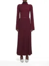 Adam Lippes Pleated Roll-neck Skirt In Burgundy