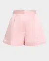 Adam Lippes Cotton-silk Duchesse Shorts In Pink