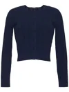 Adam Lippes Pointelle-knit Cardigan In Blue