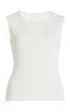 Adam Lippes Ribbed Compact-jacquard Tank Top In Ivory