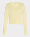 Adam Lippes Pointelle Silk Cardigan In Beurre