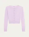 Adam Lippes Pointelle Silk Cardigan In Lilac