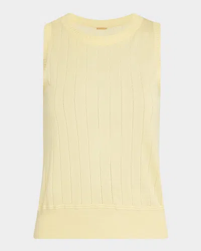 Adam Lippes Pointelle Silk Shell In Beurre