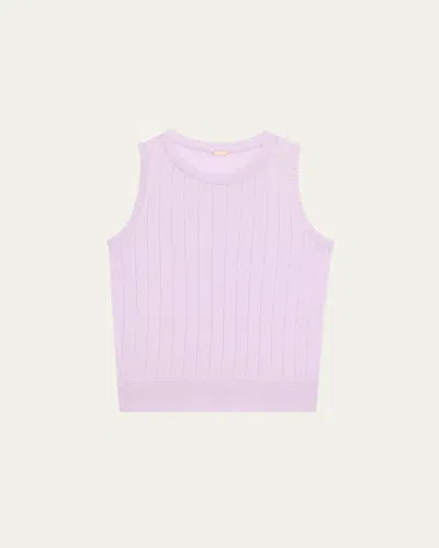 Adam Lippes Pointelle Silk Shell In Lilac