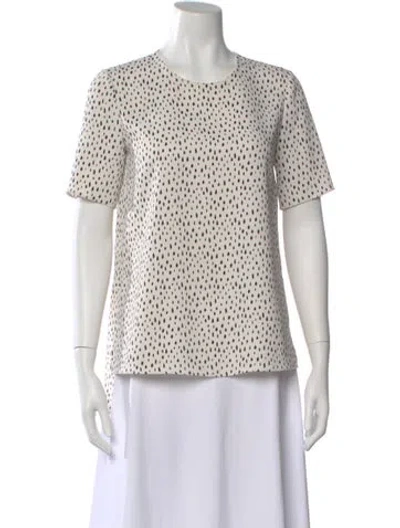 Pre-owned Adam Lippes Printed Crew Neck Top In Neutral
