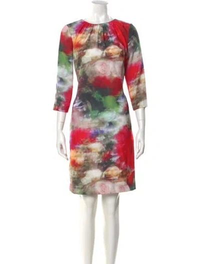 Pre-owned Adam Lippes Printed Knee-length Dress In Red