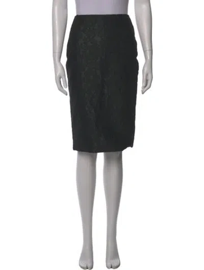 Pre-owned Adam Lippes Printed Knee-length Skirt In Black