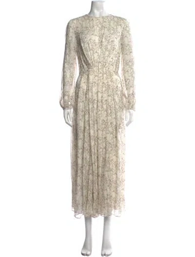 Pre-owned Adam Lippes Printed Long Dress In Neutral