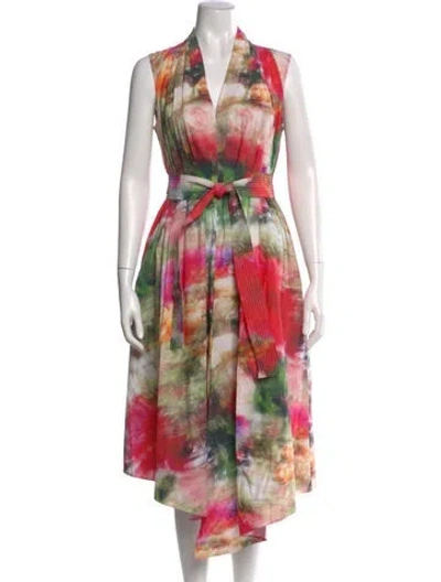 Pre-owned Adam Lippes Printed Long Dress In Pink
