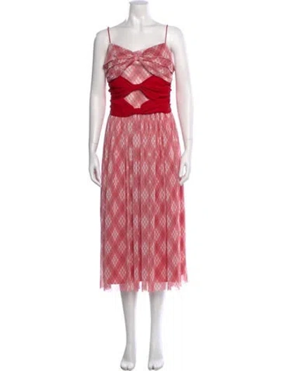 Pre-owned Adam Lippes Printed Long Dress In Pink