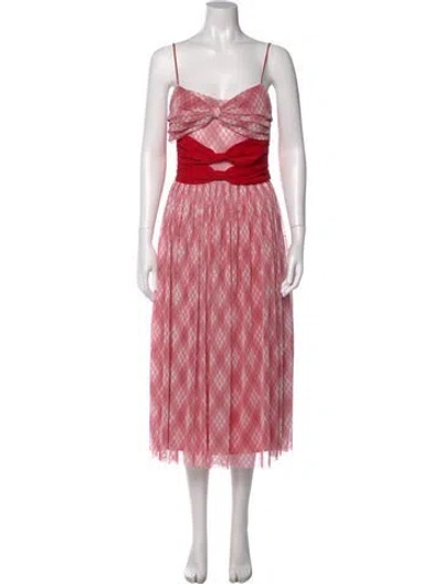 Pre-owned Adam Lippes Printed Long Dress In Pink