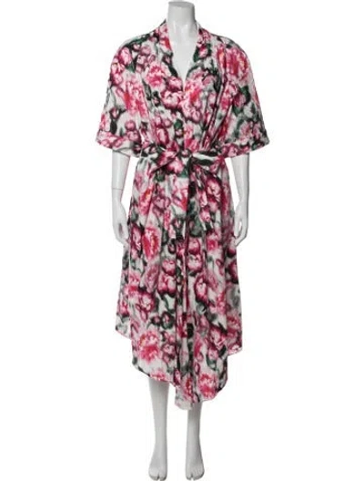 Pre-owned Adam Lippes Printed Long Dress W/ Tags In Pink