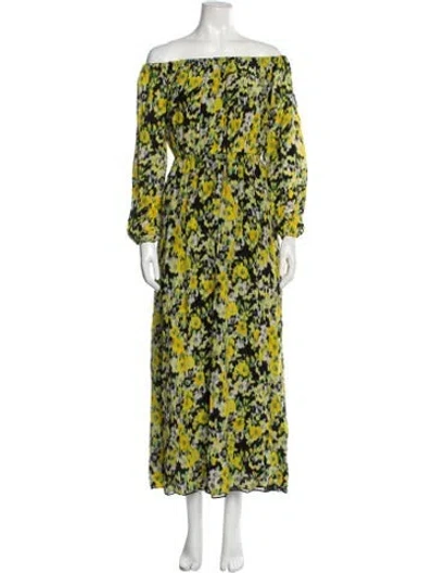 Pre-owned Adam Lippes Printed Long Dress In Yellow