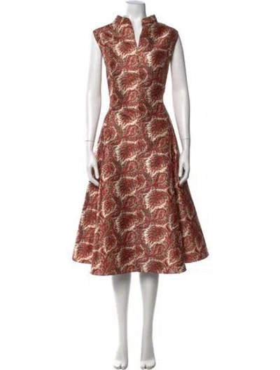 Pre-owned Adam Lippes Printed Midi Length Dress