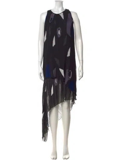 Pre-owned Adam Lippes Printed Midi Length Dress In Black