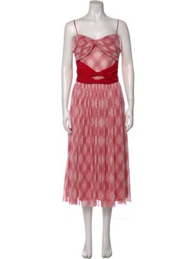 Pre-owned Adam Lippes Printed Midi Length Dress In Pink