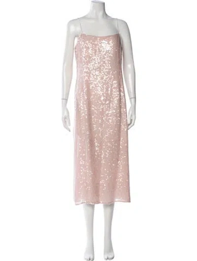 Pre-owned Adam Lippes Printed Midi Length Dress W/ Tags In Pink