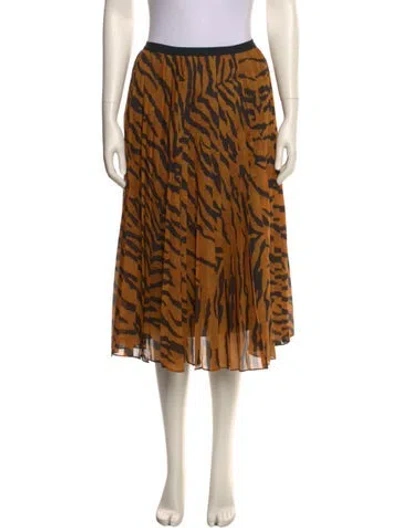 Pre-owned Adam Lippes Printed Midi Length Skirt In Black