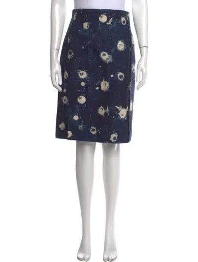 Pre-owned Adam Lippes Printed Midi Length Skirt In Blue