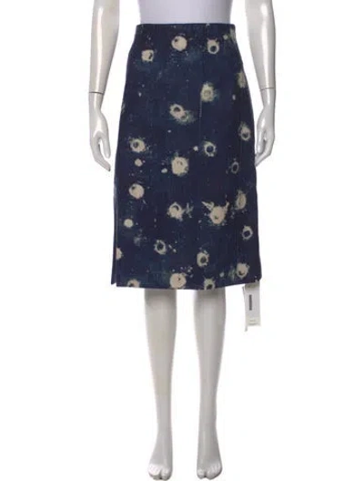 Pre-owned Adam Lippes Printed Midi Length Skirt In Blue