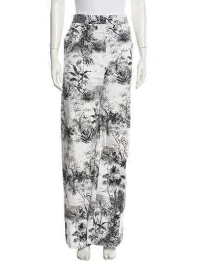 Pre-owned Adam Lippes Printed Wide Leg Pants In Black