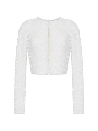 Adam Lippes Raya Sequin-embellished Cardigan In White