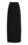 Adam Lippes Reid Skirt In Silk Wool In Black