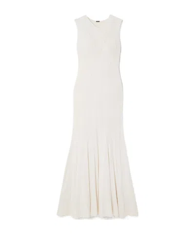 Adam Lippes Vivian Ribbed Silk Maxi Dress In Ivory