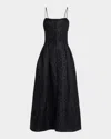 Adam Lippes Rickie Dress In Leopard Jacqaurd In Midnight Multi