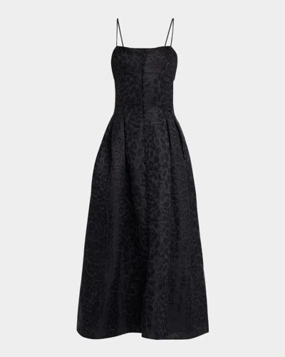 Adam Lippes Rickie Dress In Leopard Jacqaurd In Midnight Multi