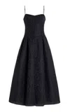 Adam Lippes Rickie Dress In Leopard Jacquard In Black