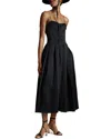 Adam Lippes Rickie Linen-blend Dress In Black