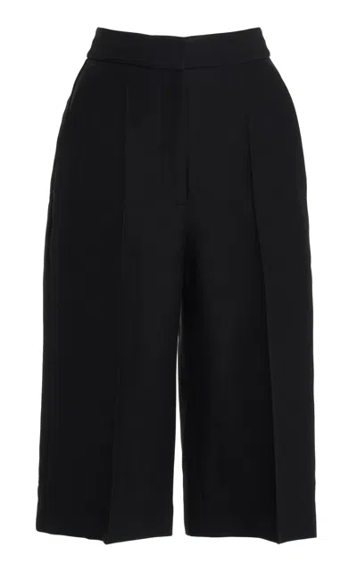 Adam Lippes Riley Short In Silk Wool In Black