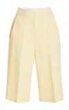 Adam Lippes Riley Short In Silk Wool In Yellow