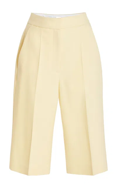 Adam Lippes Riley Short In Silk Wool In Yellow